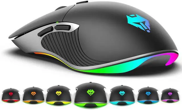 Alt view image 3 of 7 - NEW ARRIVAL --Langtu K6  Ergonomic Design,Cool Exterior USB Wired 3200DPI Gaming Mouse For Office And Game, 7-color Breathing Backlit- Black (Silent Version)