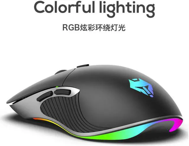 Alt view image 6 of 7 - NEW ARRIVAL --Langtu K6  Ergonomic Design,Cool Exterior USB Wired 3200DPI Gaming Mouse For Office And Game, 7-color Breathing Backlit- Black (Silent Version)
