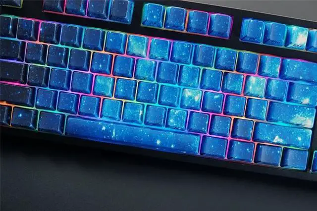 Alt view image 4 of 7 - CORN  Dark Starry Sky Version OEM PBT Keycaps Set  for 104 Keys Mechanical Gaming Keyboard ( Keycaps ONLY)-Normal Printing Characters Version