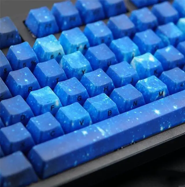 Alt view image 5 of 7 - CORN  Dark Starry Sky Version OEM PBT Keycaps Set  for 104 Keys Mechanical Gaming Keyboard ( Keycaps ONLY)-Normal Printing Characters Version