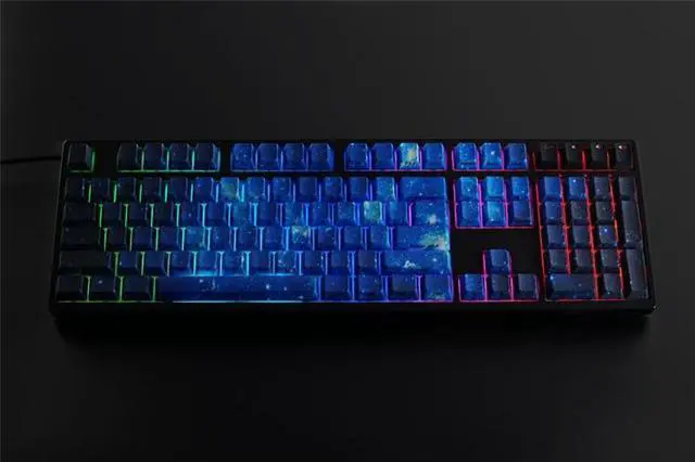 Alt view image 6 of 7 - CORN  Dark Starry Sky Version OEM PBT Keycaps Set  for 104 Keys Mechanical Gaming Keyboard ( Keycaps ONLY)-Normal Printing Characters Version