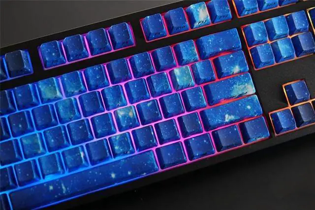 Alt view image 7 of 7 - CORN  Dark Starry Sky Version OEM PBT Keycaps Set  for 104 Keys Mechanical Gaming Keyboard ( Keycaps ONLY)-Normal Printing Characters Version