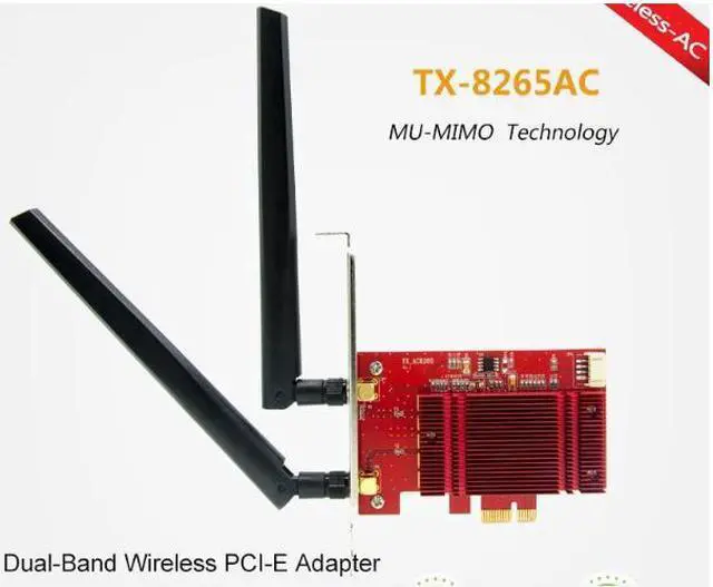 Alt view image 3 of 4 - TX-8265AC 802.11AC 867Mbps Desktop PCi-e PCI Express Wi-Fi Adapter Bluetooth 4.2 2x2 11ac Dual Band 2.4GHz/5GHz MU-MIMO PCI Express Desktop Wireless Card Support Windows 7 Windows 8 Windows 10