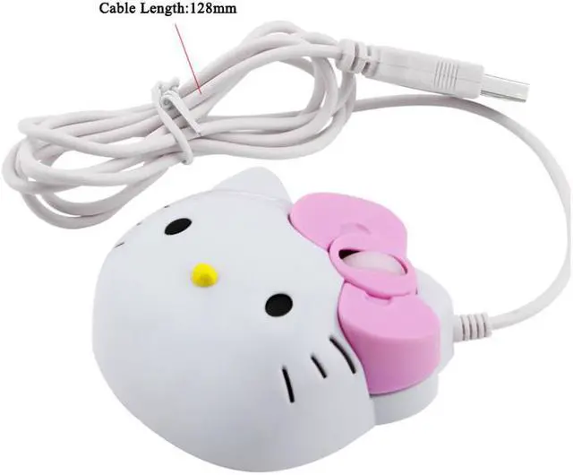 Alt view image 2 of 7 - CORN Cute Exterior Cartoon Theme USB Wired Mouse  - Hello Kitty Pattern