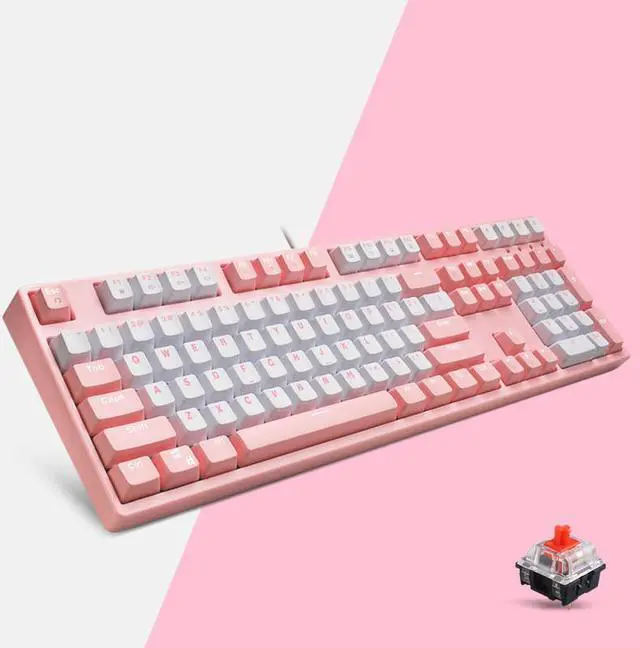Main image of CORN Readson FY108   NKRO  Ergonomic Design,Cool Exterior USB Wired  108Keys Pink Mechanical Keyboard, White Backlit - Pink Panel (Red Switch)