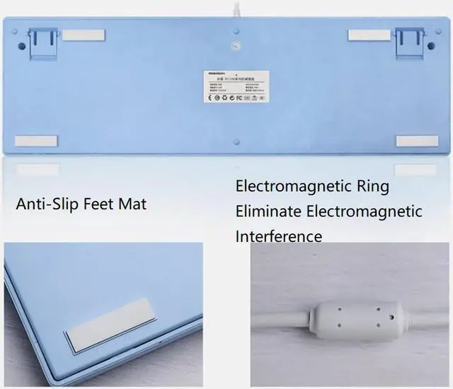 Alt view image 2 of 7 - CORN Readson FH108   NKRO  Ergonomic Design,Cool Exterior USB Wired  108Keys Blue Mechanical Keyboard, White Backlit - Blue Panel (Brown Switch)