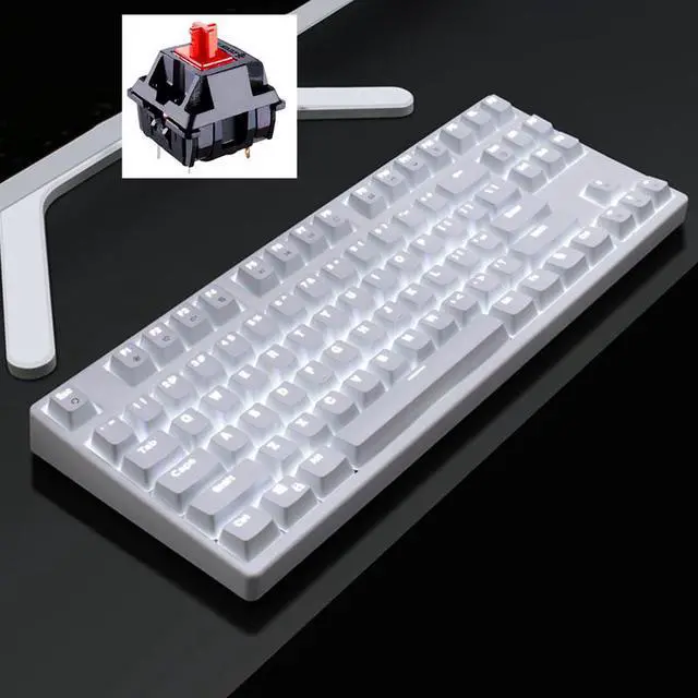 Main image of CORN Readson F87   NKRO  Ergonomic Design,Cool Exterior USB Wired  TKL Classic White Mechanical Keyboard, White Backlit - (Red Switch)