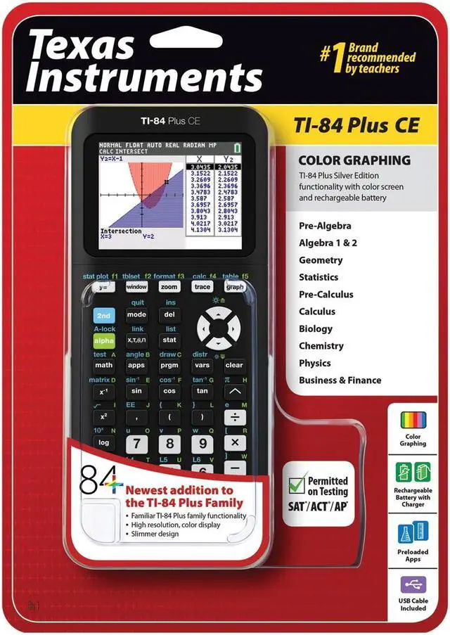 Alt view image 2 of 5 - Texas Instruments TI-84 Plus CE Graphing Calculator, Black