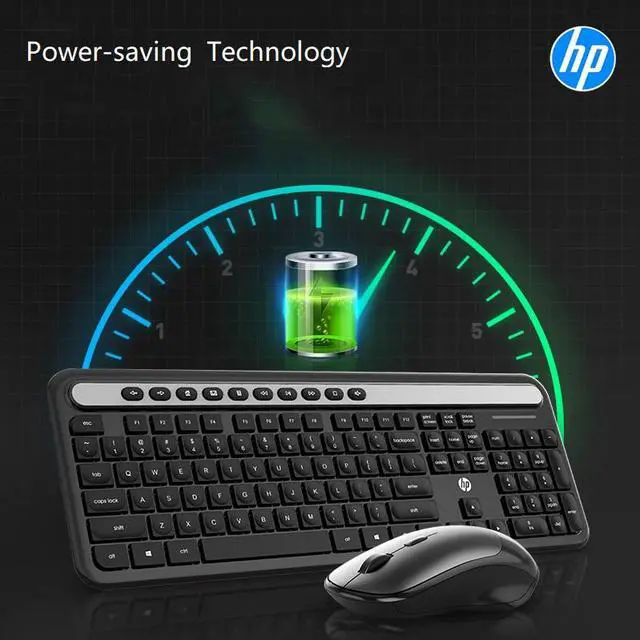 Alt view image 4 of 5 - HP CS500  Ergonomic Design,Cool Exterior Ultra-thin 2.4Ghz Wireless Waterproof and Silent Keyboard And 2000DPI Mouse Combo For Office And Game - Black