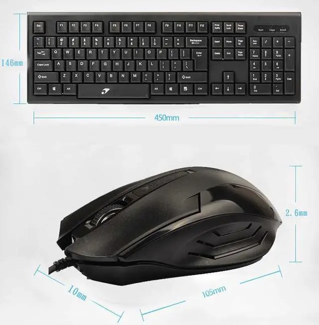 Alt view image 5 of 5 - CORN  KM-920  Ergonomic Design,Classic  Exterior USB Wired Keyboard And Mouse Combo For Office And  Daily Use - Black