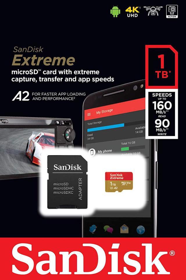 SanDisk Extreme 1TB Micro SD V30 microSDXC Memory Card - SDSQXA1