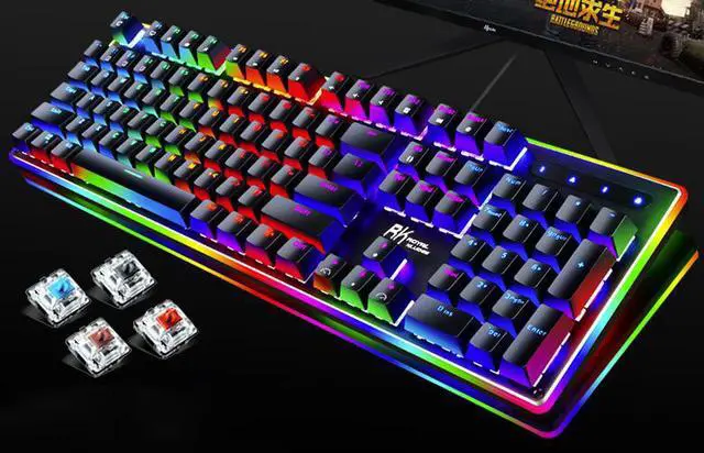 Alt view image 4 of 5 - Royal Kludge RK951 Ergonomic Design,Cool Exterior, Mixed Colored Backlit,USB Wired, All Programmable Keys, N-KeyRollover  Mechanical  Gaming  Keyboard  For Office And Game - Black( Brown Switch)