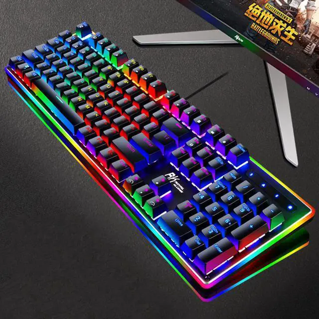 Alt view image 5 of 5 - Royal Kludge RK951 Ergonomic Design,Cool Exterior, Mixed Colored Backlit,USB Wired, All Programmable Keys, N-KeyRollover  Mechanical  Gaming  Keyboard  For Office And Game - Black( Brown Switch)