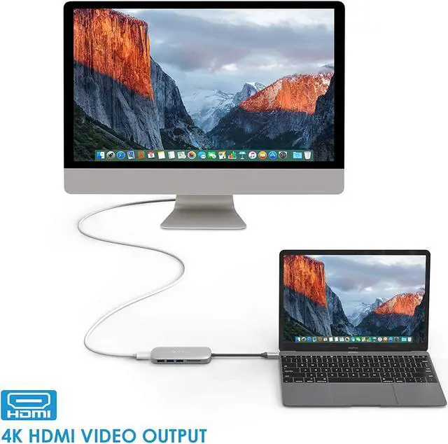 Alt view image 6 of 6 - HooToo USB C Hub, 6-In-1 USB C Adapter with 4K USB C to HDMI, 3 USB 3.0 Ports, SD Card Reader, Pd Charging Port for MacBook/Pro/Air (2018),Chromebook,And More USB C devices