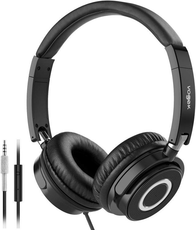 On Ear Headphones with Mic Vogek Lightweight Portable Fold Flat