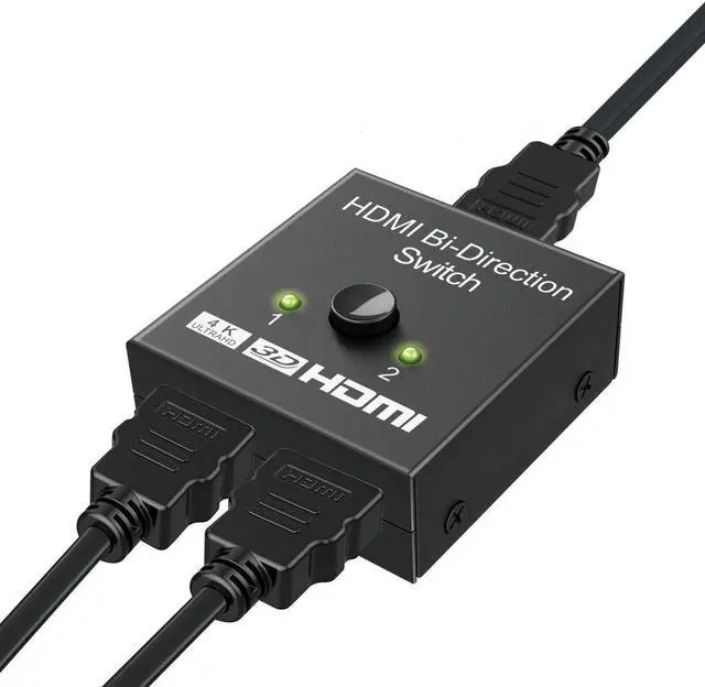 Alt view image 2 of 7 - CORN HDMI Bi-Direction Switch,HDMI Splitter 4K, 2 x 1 or 1 x 2 HDMI Switch Bidirectional HDMI switcher for HDTV, Blu-Ray, DVD, Satellite, DVR, Playstation, Xbox and More (Black) - Supports 3D