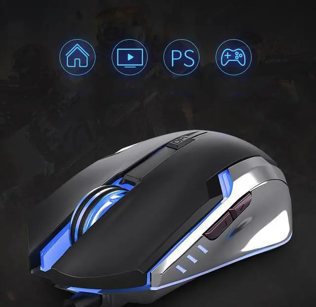 Alt view image 3 of 7 - XinMeng XM-M398 7D 2000DPI Mamba New Gen. 6 Buttons Wired USB Optical Professional Gaming Mouse,Breathing  Light