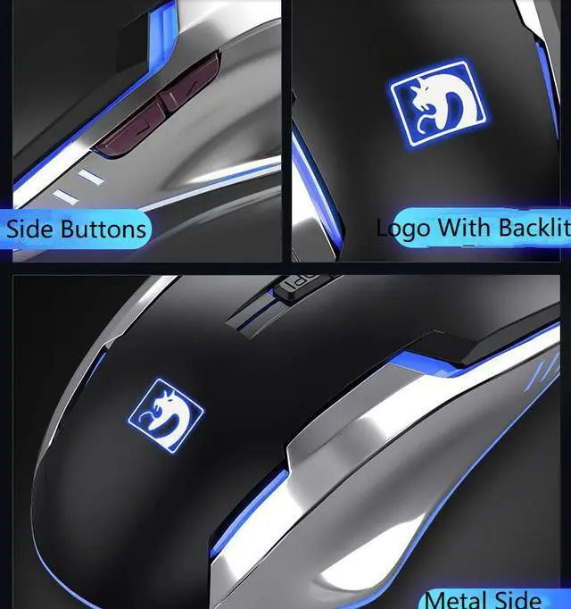 Alt view image 5 of 7 - XinMeng XM-M398 7D 2000DPI Mamba New Gen. 6 Buttons Wired USB Optical Professional Gaming Mouse,Breathing  Light