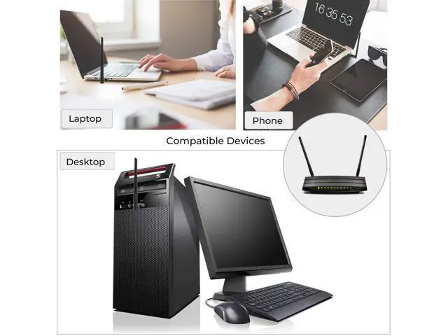 Alt view image 3 of 12 - 1200Mbps USB Wifi Adapter for PC,CORN Mini 802.11ac Dual Band 2.4G/5G High Gain 2dBi Antenna Wireless Network Adapter Wi-Fi Dongle Adapter Support Windows XP,Win Vista,Win 7,Win 8.1,Win 10,Mac OS X 10