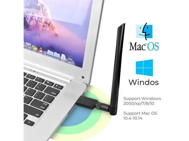 Alt view image 4 of 12 - 1200Mbps USB Wifi Adapter for PC,CORN Mini 802.11ac Dual Band 2.4G/5G High Gain 2dBi Antenna Wireless Network Adapter Wi-Fi Dongle Adapter Support Windows XP,Win Vista,Win 7,Win 8.1,Win 10,Mac OS X 10