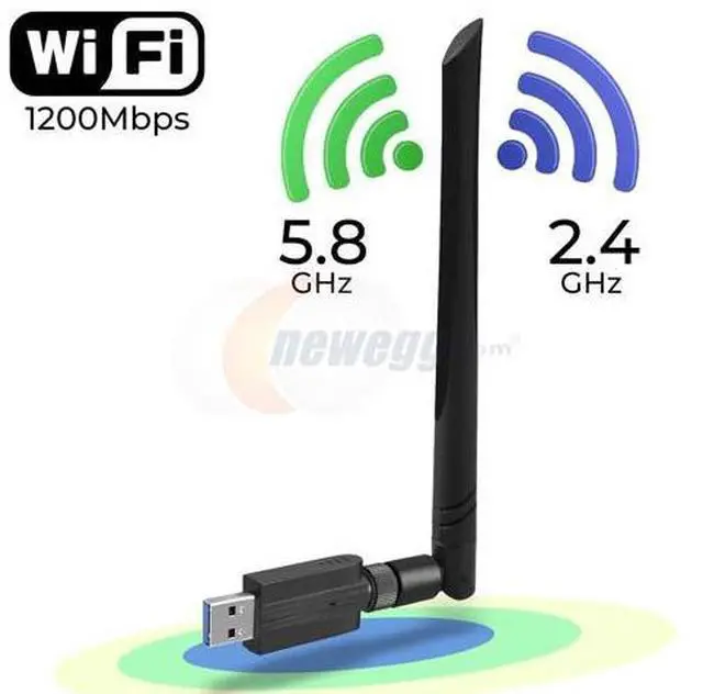 Main image of 1200Mbps USB Wifi Adapter for PC,CORN Mini 802.11ac Dual Band 2.4G/5G High Gain 2dBi Antenna Wireless Network Adapter Wi-Fi Dongle Adapter Support Windows XP,Win Vista,Win 7,Win 8.1,Win 10,Mac OS X 10