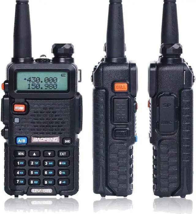 Alt view image 7 of 7 - BaoFeng Walkie Talkie UV-5R Dual Band Two Way Radio with one more 1800mAh UV5R Battery one Hand Mic and one TIDRADIO NA-771 Antenna Baofeng Radio Ham radio