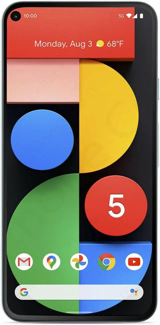 Alt view image 2 of 3 - Unlocked Google Pixel 5 5G GA01986-US 5.96" 128GB Sorta Sage Green Smartphone