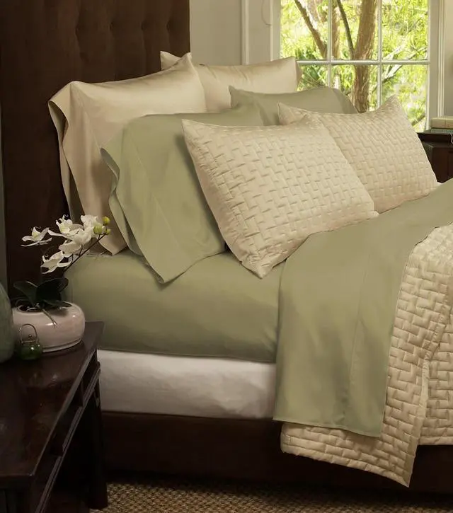 Main image of 4-Piece Set: Super-Soft 1800 Series Bamboo Fiber Sheets - Olive Green - OEM
