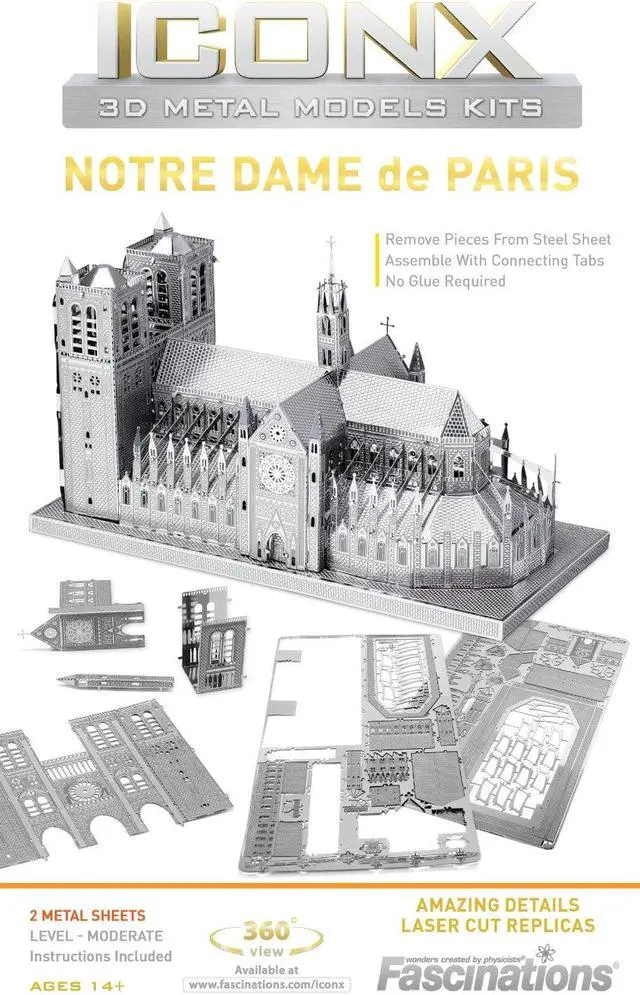 Main image of ICONX 3D Metal Model Kits Notre Dame