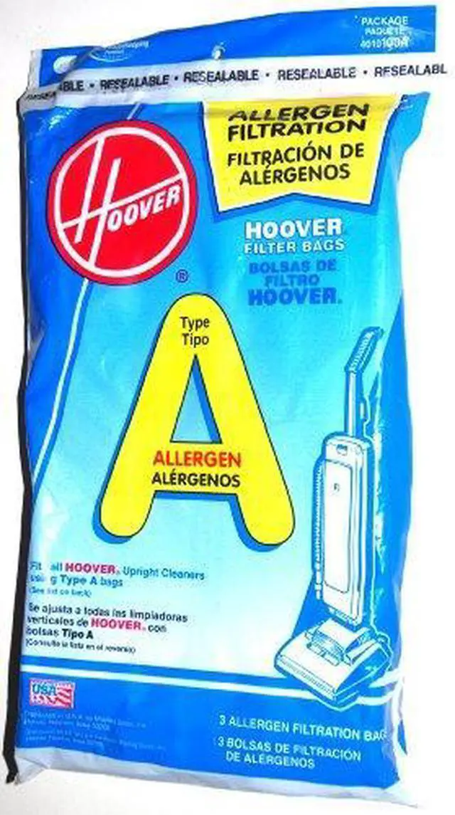 Alt view image 2 of 10 - HOOVER 4010100A 3 Pack Type A Vacuum Cleaner Bag