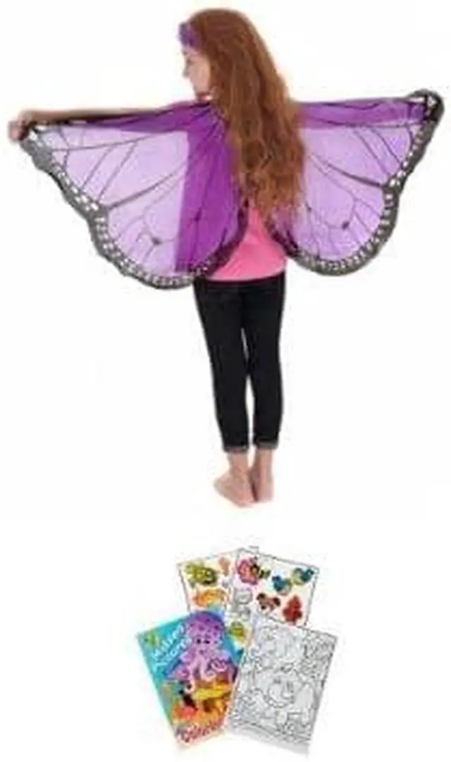 Alt view image 6 of 20 - Douglas Toys Dreamy Dress-ups Purple Monarch Butterfly Fabric Wings