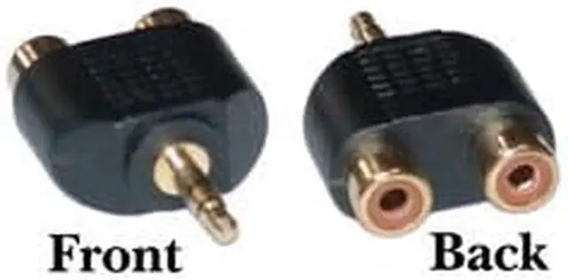 Alt view image 2 of 5 - Cable Wholesale RCA to Stereo adapter 2 x RCA Female / 1 x 3.5mm Stereo Male