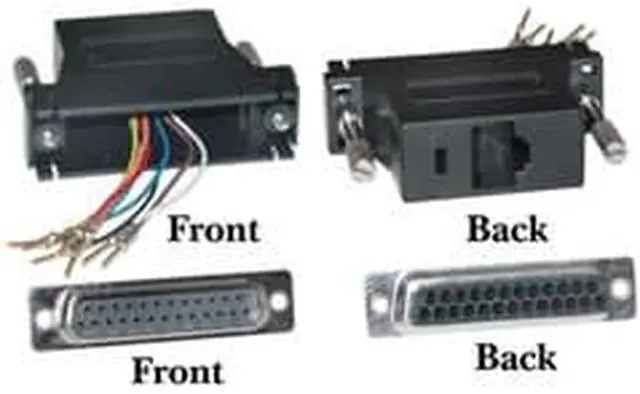 Main image of Cable Wholesale DB25 Male / RJ45 Modular Adapter, Color Black