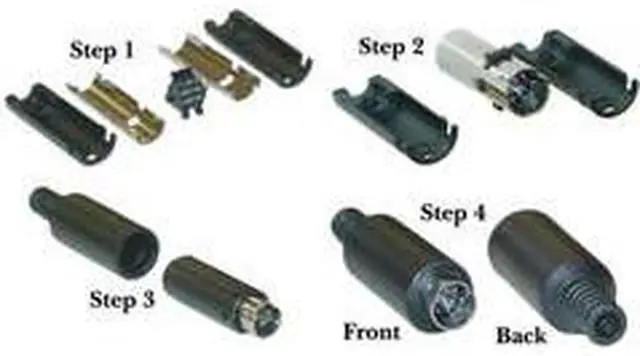 Main image of Cable Wholesale MiniDIN 8 Male Solder Connector with housing, Black