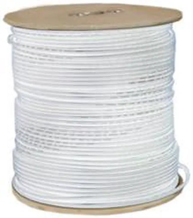 Alt view image 2 of 3 - Cable Wholesale RG6 Coaxial Cable 18AWG  Solid White 1000 ft Spool