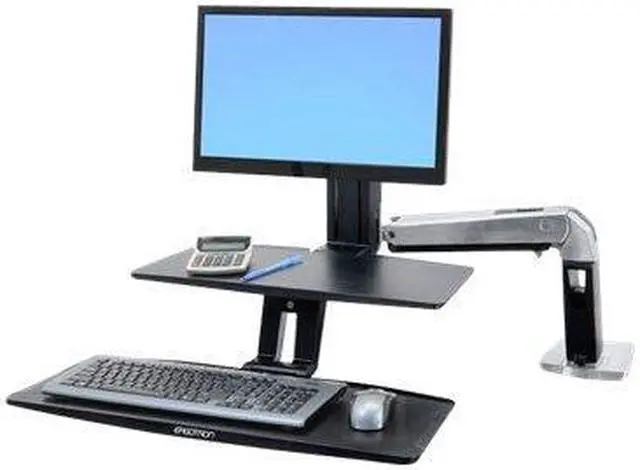 Alt view image 2 of 16 - Ergotron Workfit-a with suspended Keyboard, Single Ld - 24-390-026