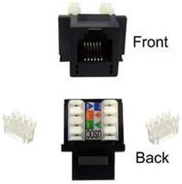 Main image of Cable Wholesale Keystone Insert, Phone / Data Jack, RJ11 / RJ12 Female to 110 Type Punch Down - Black