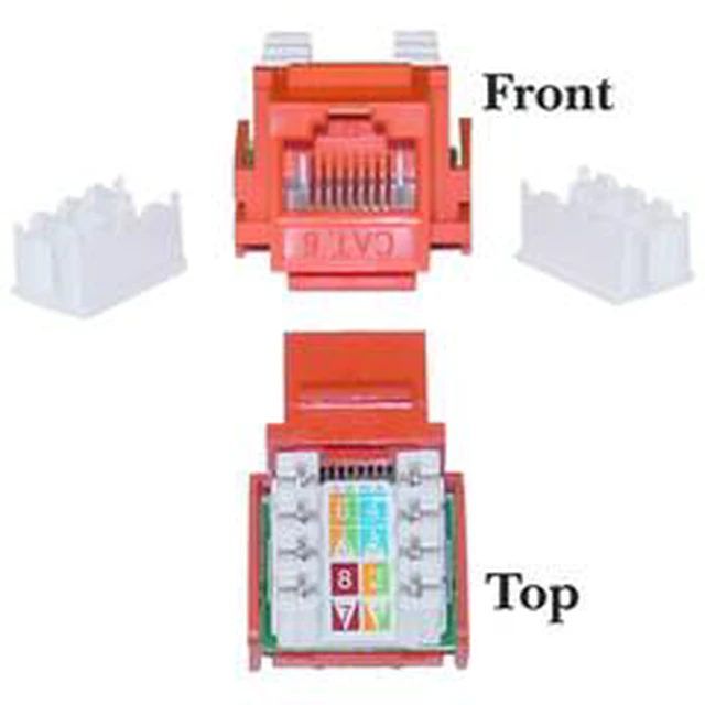 Alt view image 3 of 6 - CableWholesale 326-120OR Cat6 Keystone Jack Orange RJ45 Female to 110 Punch Down