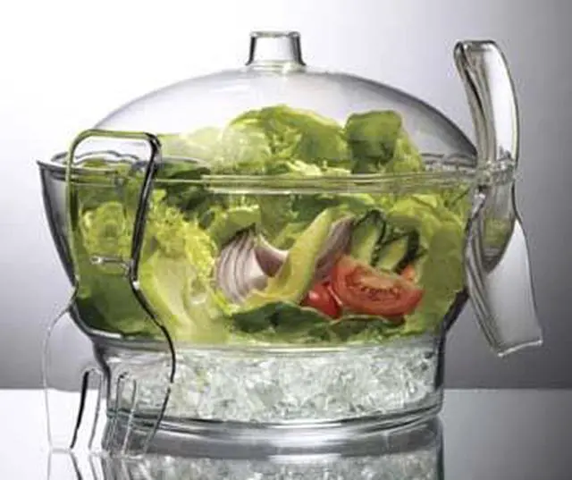 Alt view image 3 of 18 - Prodyne Acrylic Cold Bowl on Ice with Serving Spoon Fork - CB3