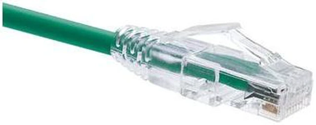 Main image of UNIRISE CLEARFIT CAT6 PATCH CABLE, GREEN, SNAGLESS, 1FT