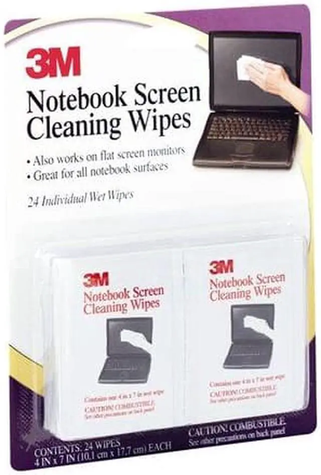 Alt view image 3 of 20 - 3M Notebook Screen Cleaning Wipes - 6 PK/BX