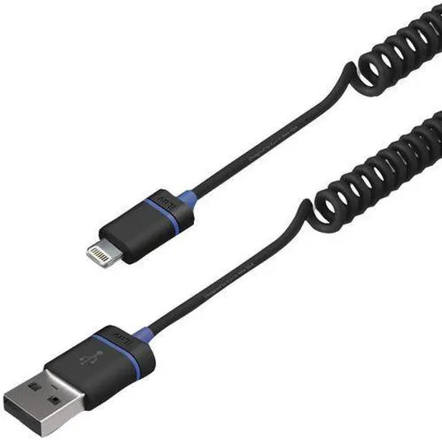 Alt view image 6 of 7 - iLuv iCB261 Black Premium Coiled Charge/Sync Cable w/ Lighting Connector