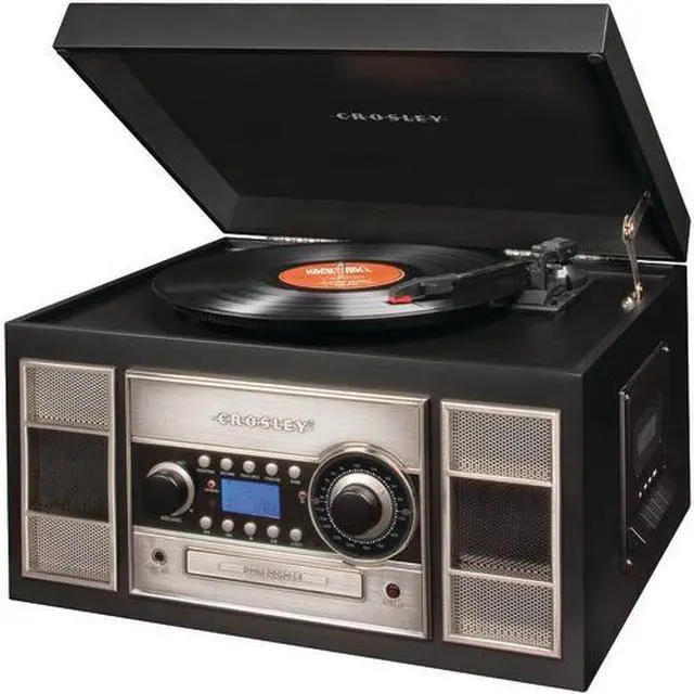 Alt view image 6 of 20 - Crosley Radio CR2413A-BK Memory Master II CD Recorder/USB (Black)