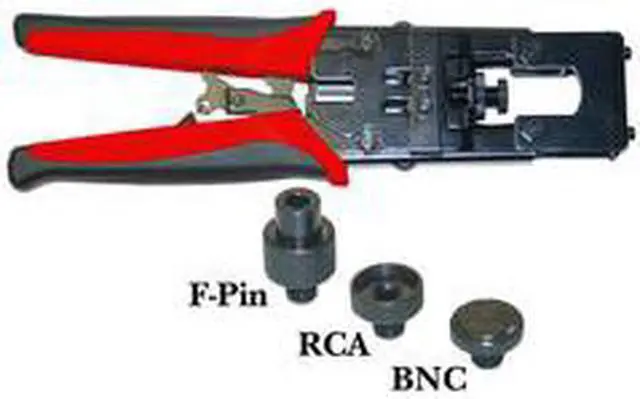 Main image of Compression Tool RG59, RG6, F-pin, BNC, RCA