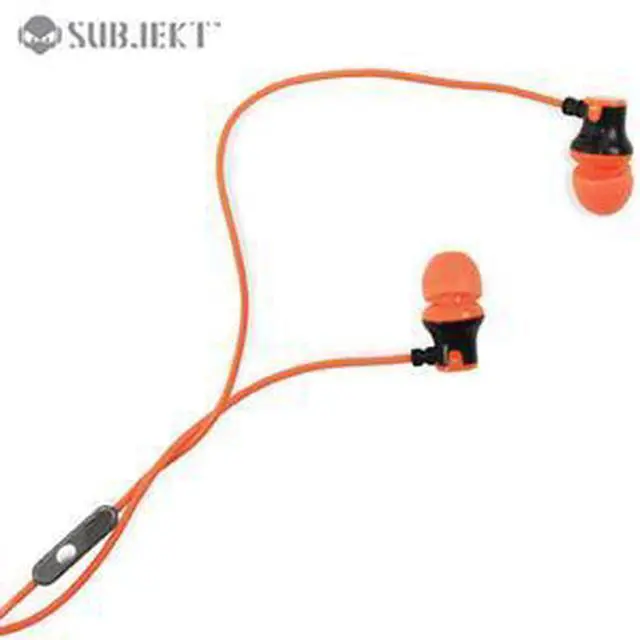 Alt view image 6 of 7 - Subjekt AMP-M1152 AMP'D Earphones with Microphone - Orange