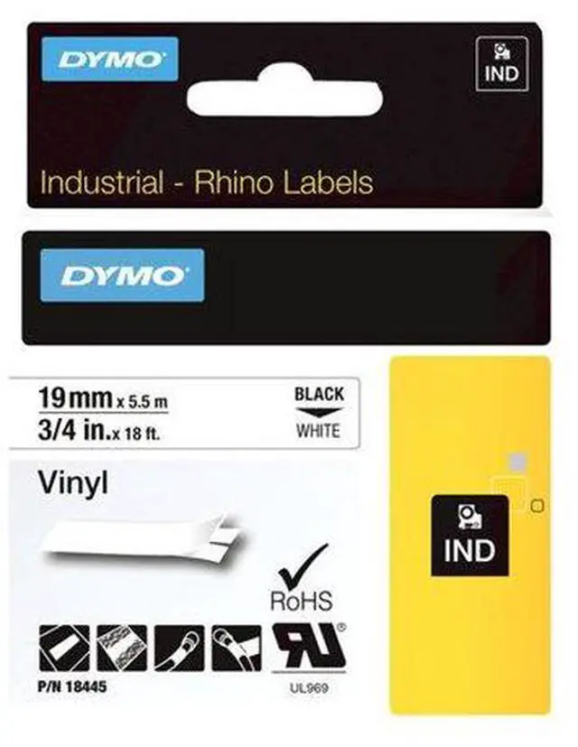 Alt view image 2 of 10 - Sanford 18445 Black on White Label Printer Tape, 19mm Width, 5.5m Length