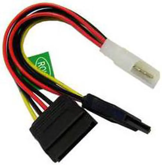 Alt view image 3 of 3 - Cable Wholesale Molex To SATA Power Y Cable, 4 Pin Molex Male To Dual Serial ATA Female, 6 Inch