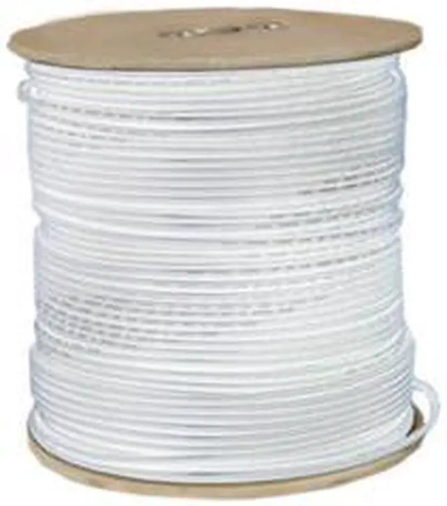 Alt view image 3 of 3 - Cable Wholesale RG6 Coaxial Cable 18AWG  Solid White 1000 ft Spool