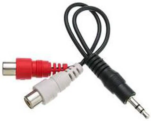Main image of Cable Wholesale RCA to Stereo adapter 2 x  RCA Female / 1 x 3.5mm Stereo Male 6 inch