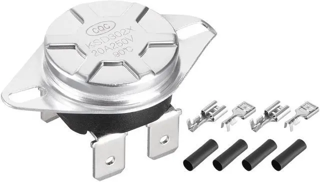 Main image of KSD302T Thermostat, Temperature Control Switch 90°C 20A Manual Reset N.C 6.3mm Pin